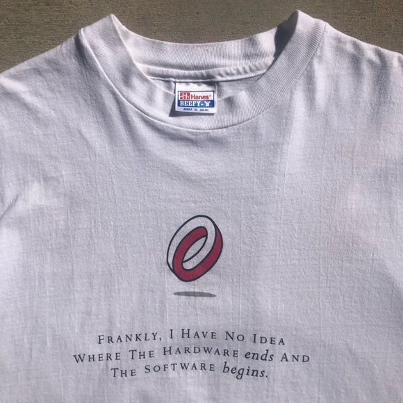 Vtg Y2K Compaq Computers Hardware Software Joke White Tee Size XL - Picture 3 of 11